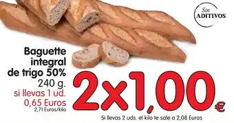 Alimerka Baguette integral de trigo 50% 240 g. oferta