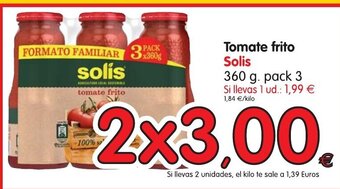 Alimerka Solis Tomate frito 360 g. pack 3 oferta