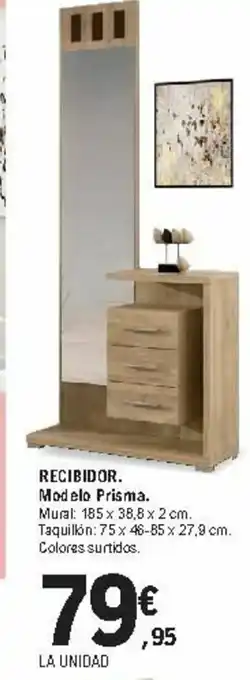 E.Leclerc Recibidor Modelo Prisma 185x38,8x2cm oferta