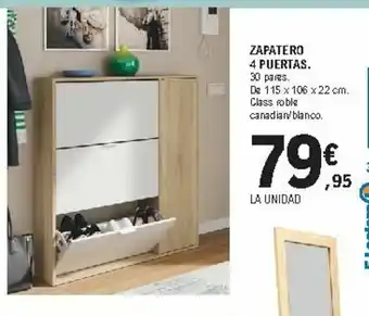 E.Leclerc Zapatero 4 Puertas 115x106x22cm oferta