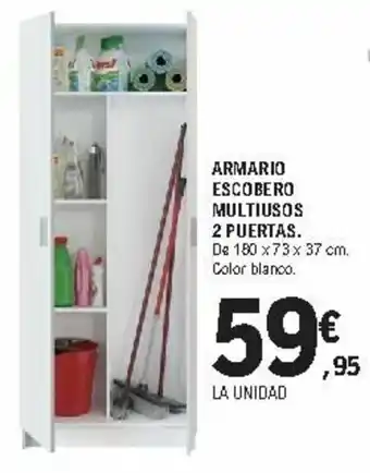 E.Leclerc Armario Escobero Multiusos 2 Puertas 180x73x37cm oferta