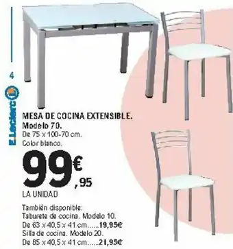 E.Leclerc Mesa De Cocina Extensible oferta