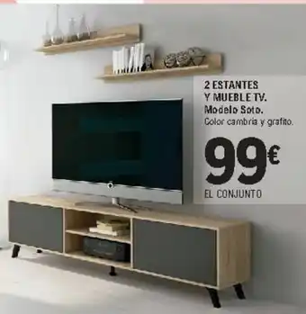 E.Leclerc 2 Estantes y muebles TV Modelo Solo oferta