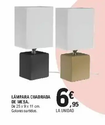 E.Leclerc Lámpara Cuadrada De Mesa 25x9x11cm oferta