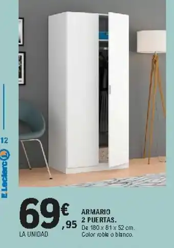 E.Leclerc Armario 2 Puertas 180x81x52cm oferta