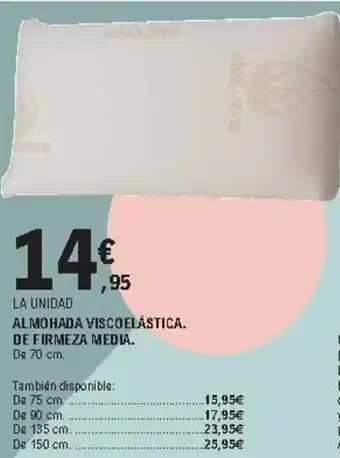 E.Leclerc Almohada viscoelástica De Firmeza Media oferta