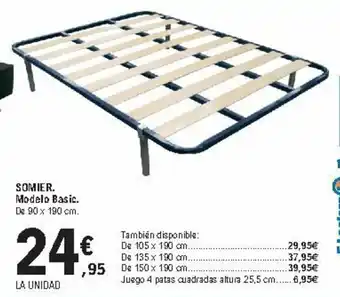 E.Leclerc Somier Modelo Basic 90x190cm oferta
