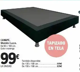 E.Leclerc Canape Modelo Cuzco 90x190cm oferta