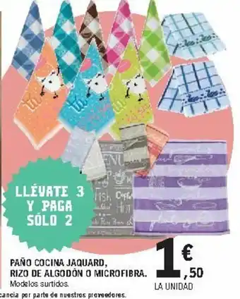 E.Leclerc Paño Cocina Jaquard Rizo De Algodon O Microfibra oferta