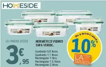 E.Leclerc Hermetico Vidrio tapa Verde oferta