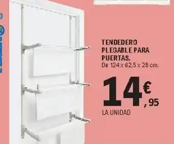 E.Leclerc Tendedero Plegable Para Puertas 124x62,5x 28cm oferta