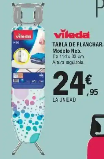 E.Leclerc Vileda Tabla De Planchar Modelo Neo oferta