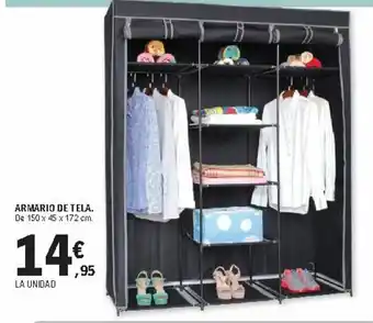 E.Leclerc Armario De tela 150x45x172cm oferta