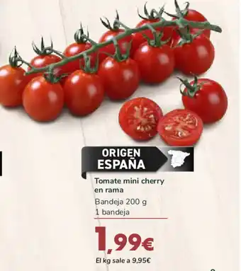 Carrefour Tomate mini cherry en rama Bandeja 200 g 1 bandeja oferta