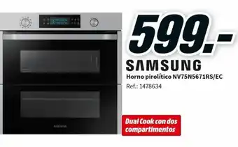 MediaMarkt Samsung Horno pirolitico NV75N5671RS/EC oferta