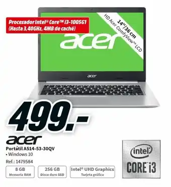 MediaMarkt Acer Portátil A514-53-30QV oferta
