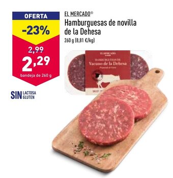 ALDI El Mercado Hamburguesas de novilla de la Dehesa 260g oferta