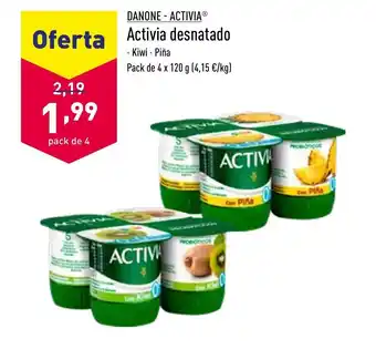 ALDI Danone Activia desnatado 4 x 120g oferta
