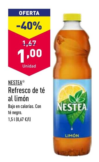 ALDI Nestea Refresco de té al limón 1,5l oferta