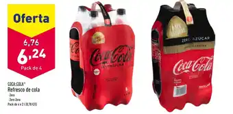 ALDI Coca Cola Refresco de cola 4 x 2l oferta