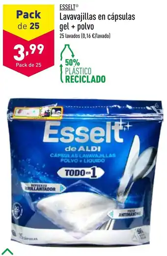 ALDI Esselt Lavavajillas en cápsulas gel + polvo oferta
