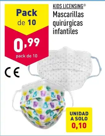 ALDI Kids Licensing Mascarillas quirúrgicas infantiles oferta