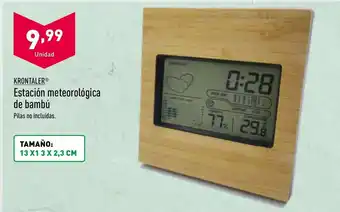 ALDI Krontaler Estación meteorológico de bambú oferta