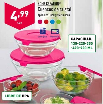 ALDI Home Creation Cuencos de cristal oferta