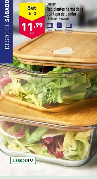 ALDI Recipientes herméticos con tapa de bambú oferta