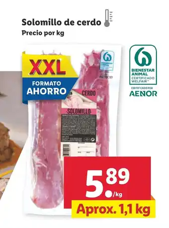 Lidl Solomillo de cerdo, Aprox. 1,1 kg oferta