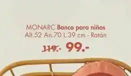 Banco para niños monarc