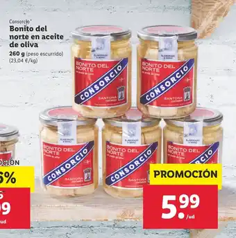 Lidl Consorcio Bonito del norte en aceite de oliva 260 g oferta