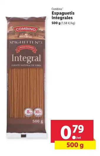 Lidl Combino Espaguetis integrales 500 g oferta
