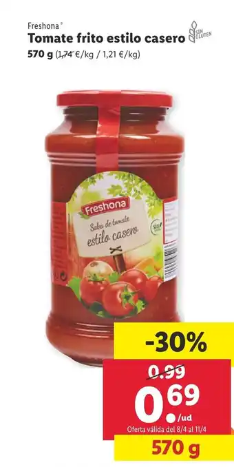 Lidl Freshona Tomate frito estilo casero 570 g oferta