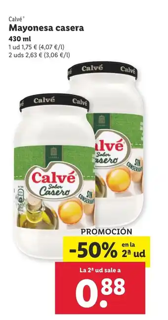 Lidl Calve Mayonesa casera 430 ml oferta