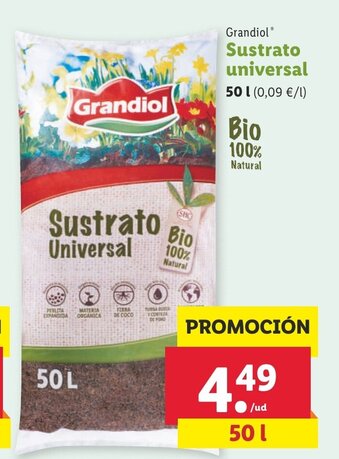 Lidl Grandiol Sustrato universal 50 L oferta