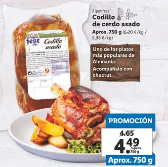 Lidl Alpenfest Codillo de cerdo asado, Aprox. 750 g oferta