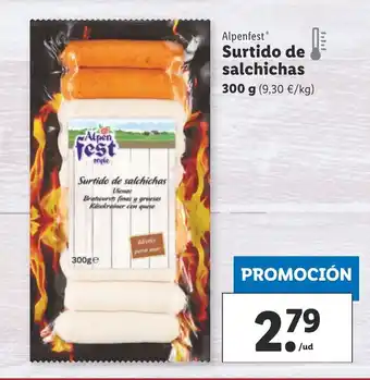 Lidl Alpenfest Surtido de salchichas 300 g oferta