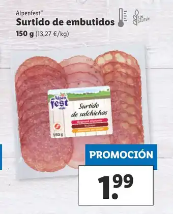 Lidl Alpenfest Surtido de embutidos 150 g oferta