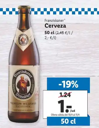 Lidl Franziskaner Cerveza 50 cl oferta