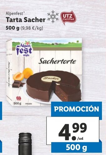 Lidl Alpenfest Tarta Sacher 500 g oferta