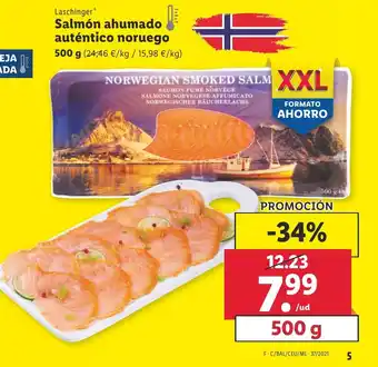 Lidl Salmón ahumado auténtico noruego 500g oferta