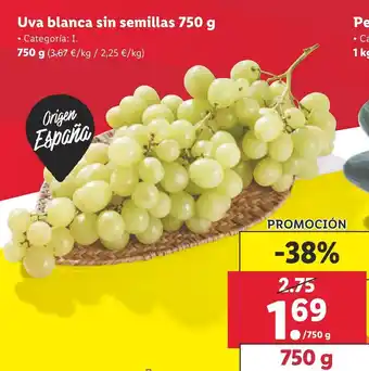 Lidl Uva blanca sin semillas 750g oferta