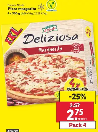 Lidl Pizza margarita 4 x 300g oferta