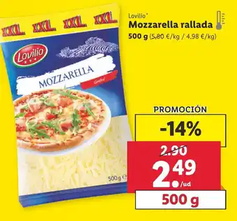 Lidl Lovillo Mozzarella rallada 500g oferta