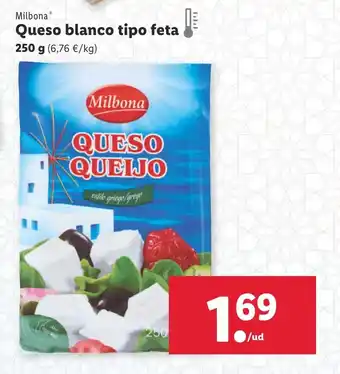 Lidl Milbona Queso blanco tipo feta 250 g oferta