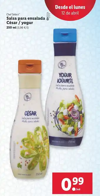 Lidl Chef Select César Salsa para ensalada / yogur 250 ml oferta