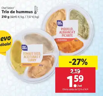 Lidl Chef Select Trio de hummus 210 g oferta