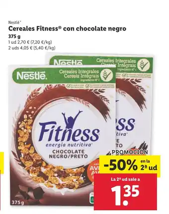 Lidl Nestlé Cereales Fitness con chocolate negro 375 g oferta