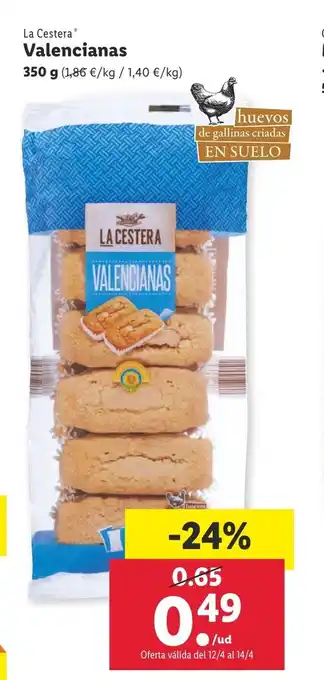 Lidl La Cestera Valencianas 350 g oferta